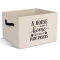 Yorhifa Funny Dog Cat Storage Bins with Handles, Dog Cat Pet Lover Gifts, A House is Not a Home Without Paw Prints Collapsible L