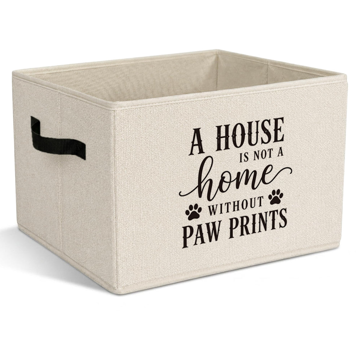 Yorhifa Funny Dog Cat Storage Bins with Handles, Dog Cat Pet Lover Gifts, A House is Not a Home Without Paw Prints Collapsible L