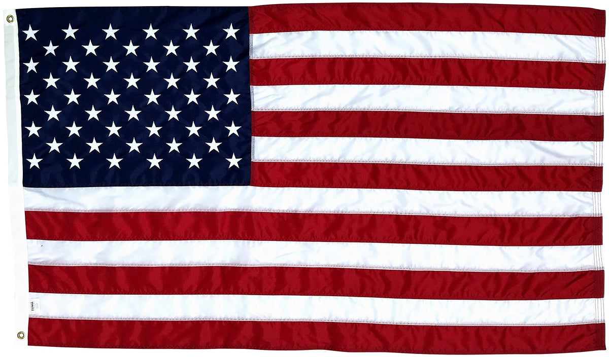 3X5 Ft American Flag | 100% Made In Usa | Us Flag In Heavy Duty Outdoor Nylon - Uv Fade Resistant - Premium Embroidered Stars, S