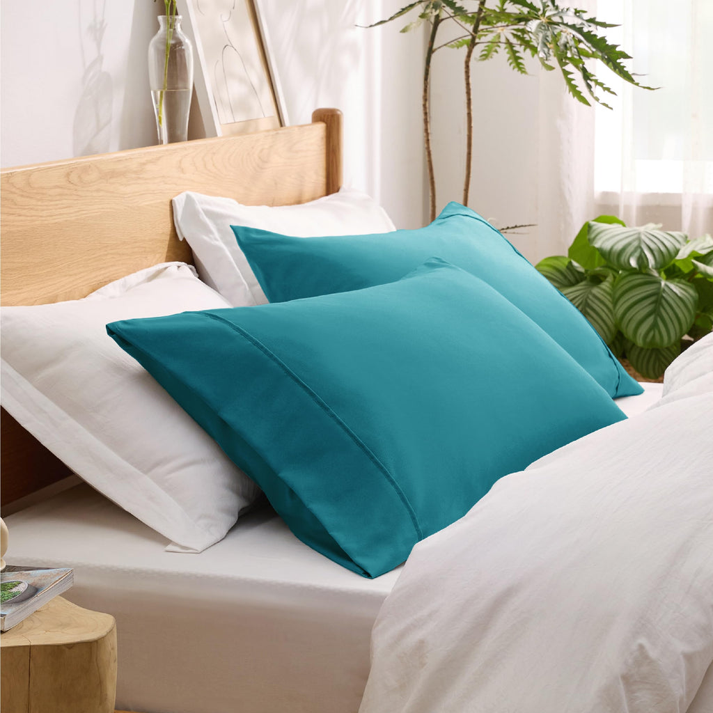 Bedsure Pillow Cases Standard Size Set Of 2 - Teal Brushed Microfiber Pillowcases, Super Soft And Cozy Pillowcase, Pillow Case Covers With Envelop Closure, 20X26 Inches