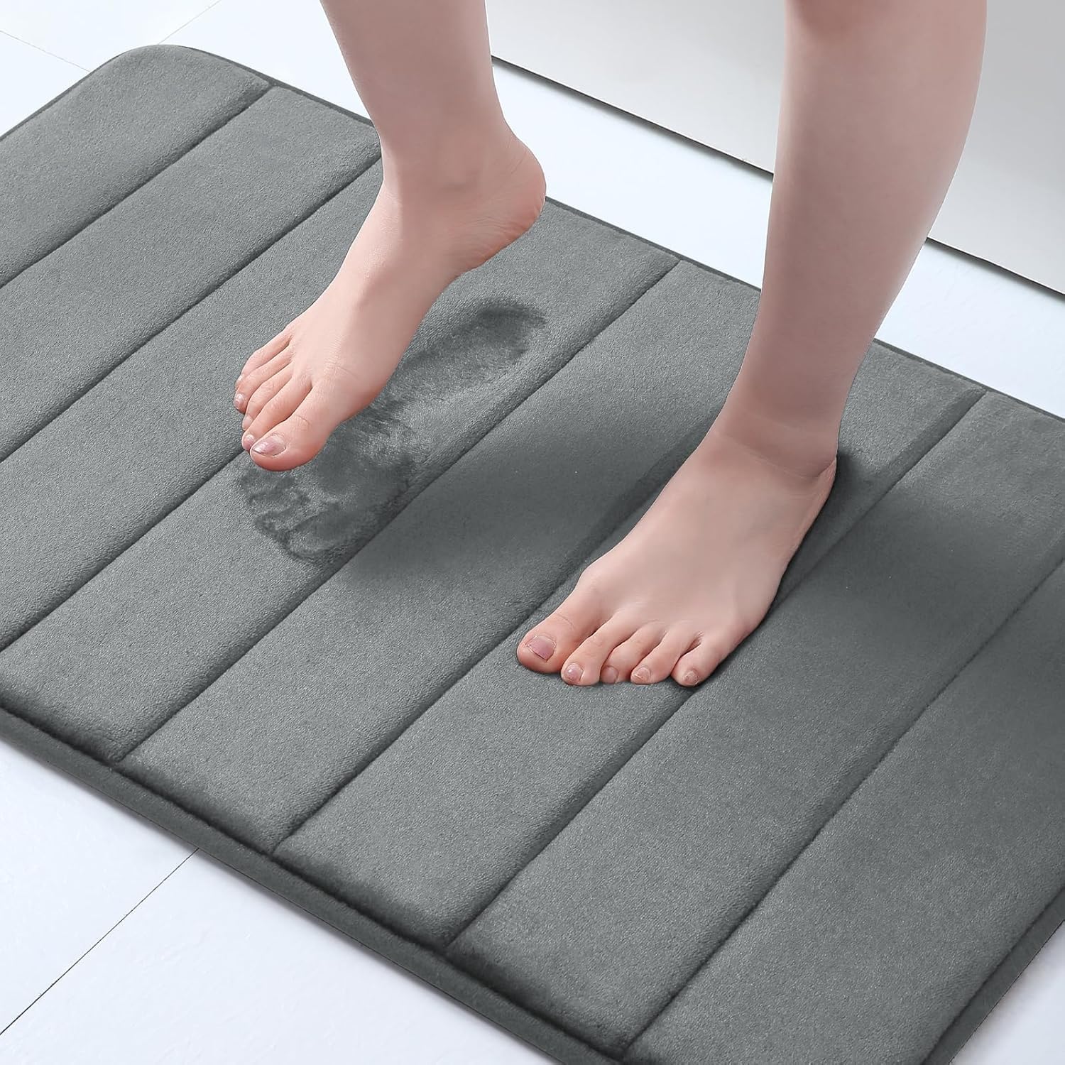 MENOVAS Bathroom, Door Mat, Floor, Bath Mat, Carpet | Non Slip Mat for Bathroom Cushion, Memory Foam Bath Mat Rug, Super Absorbe