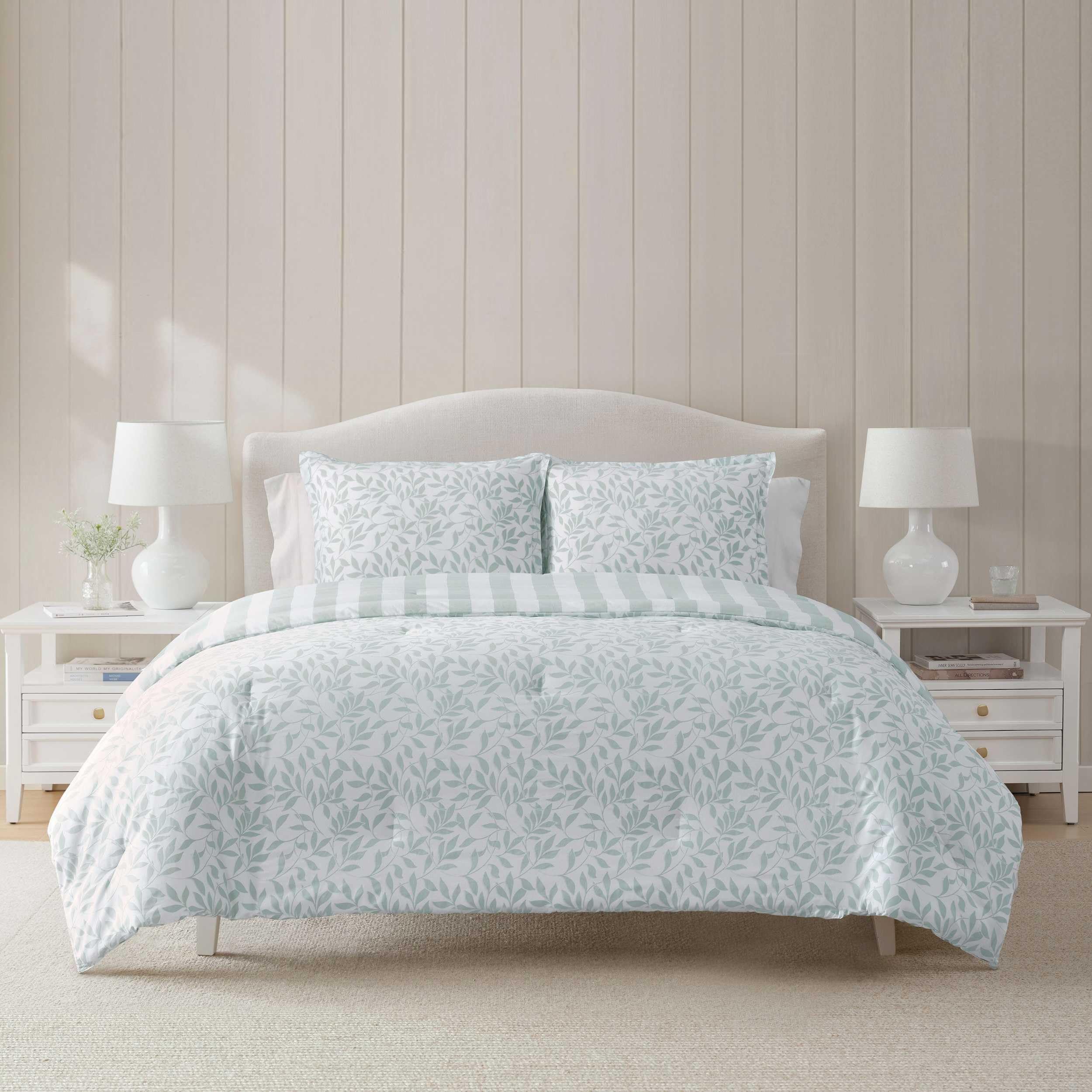 Martha Stewart  King Comforter Set, 100% Naturally Soft & Breathable Cotton Bedding, Lightweight For Year Round Comfort, 3 Piec
