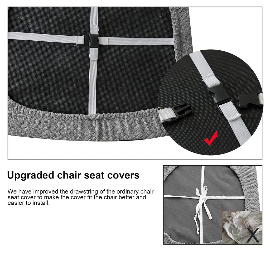 Genina Waterproof Seat Covers For Dining Room Chairs, Kitchen Chair Covers Slipcovers (Grey, 4 Pcs)
