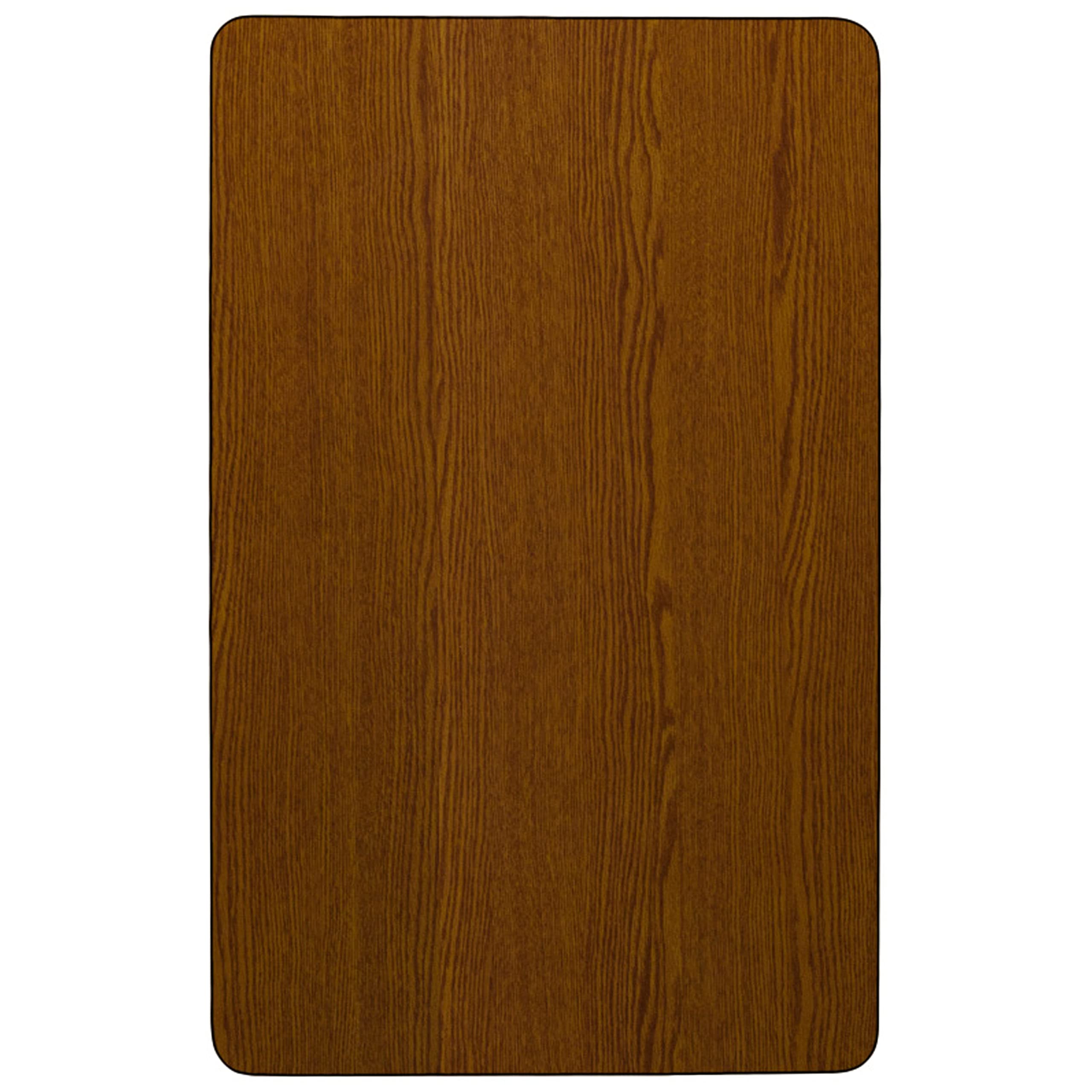 Flash Furniture Wren 30''W x 48''L Rectangular Oak HP Laminate Activity Table - Height Adjustable Short Legs