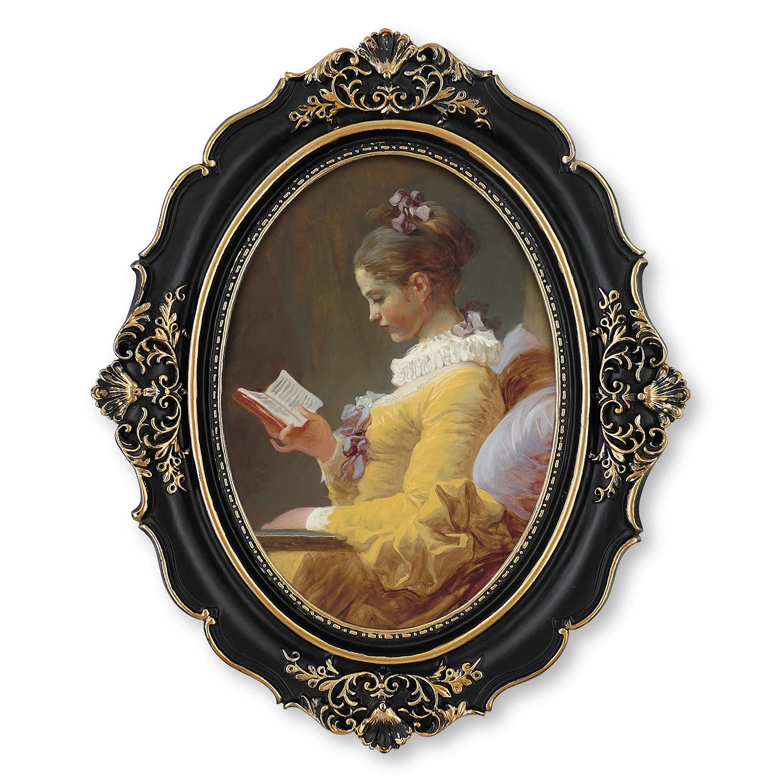 SIMONS SHOP 5x7 Picture Frame Black for Wedding Family Photo, Oval Picture Frames 5x7 for Wall and Tabletop, Vintage Decor