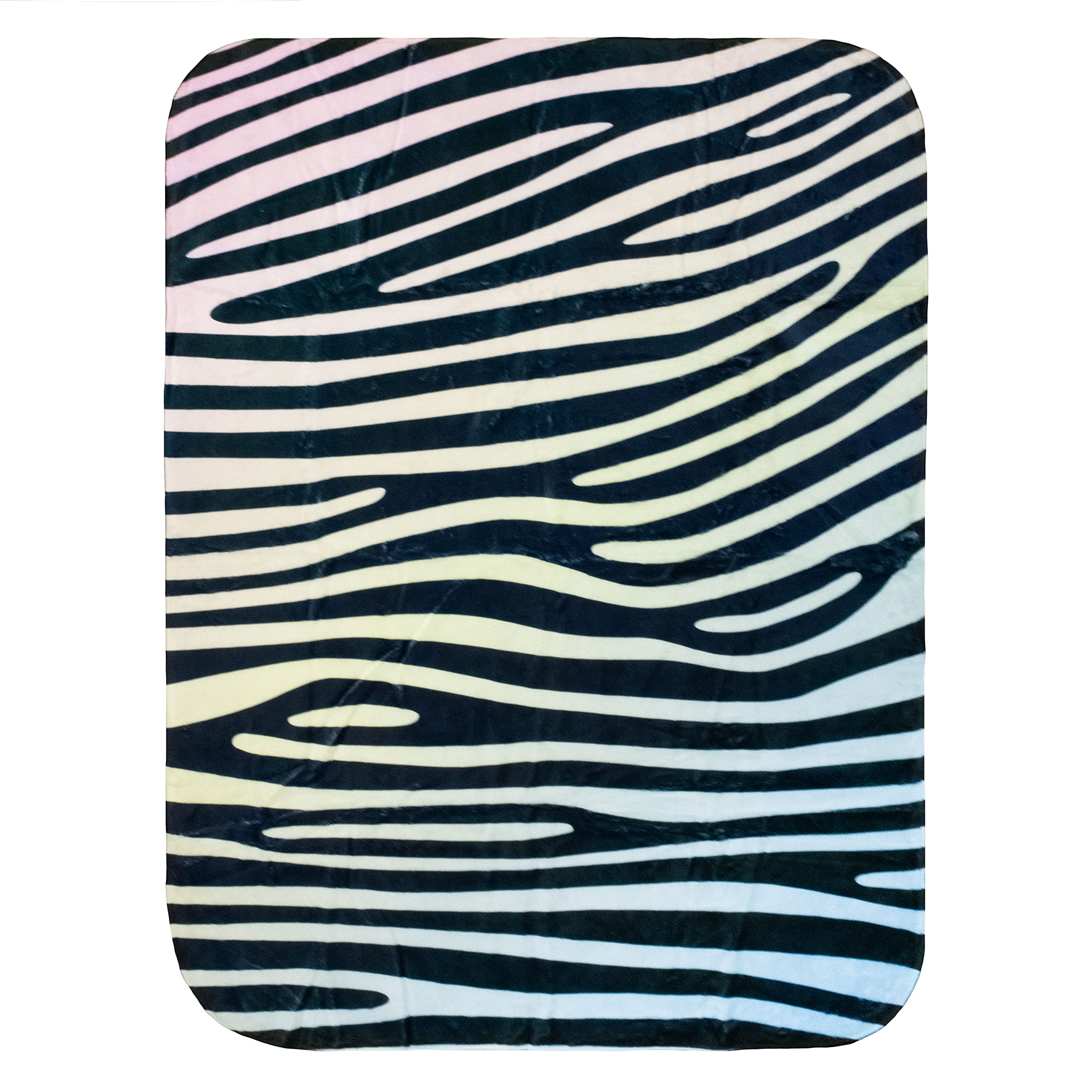 Everything Comfy Zebra Print Decorative Throw Blanket, 42X60 Inch, Pastel Gradient/Black