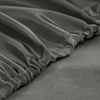 Homiest Dark Grey Satin Fitted Sheet Full Size Fitted Bed Sheet, Deep Pocket Fitted Sheet Only, Luxury & Ultra Soft Bedding Fitted Sheet Single Bottom Bed Sheets Sold Separately