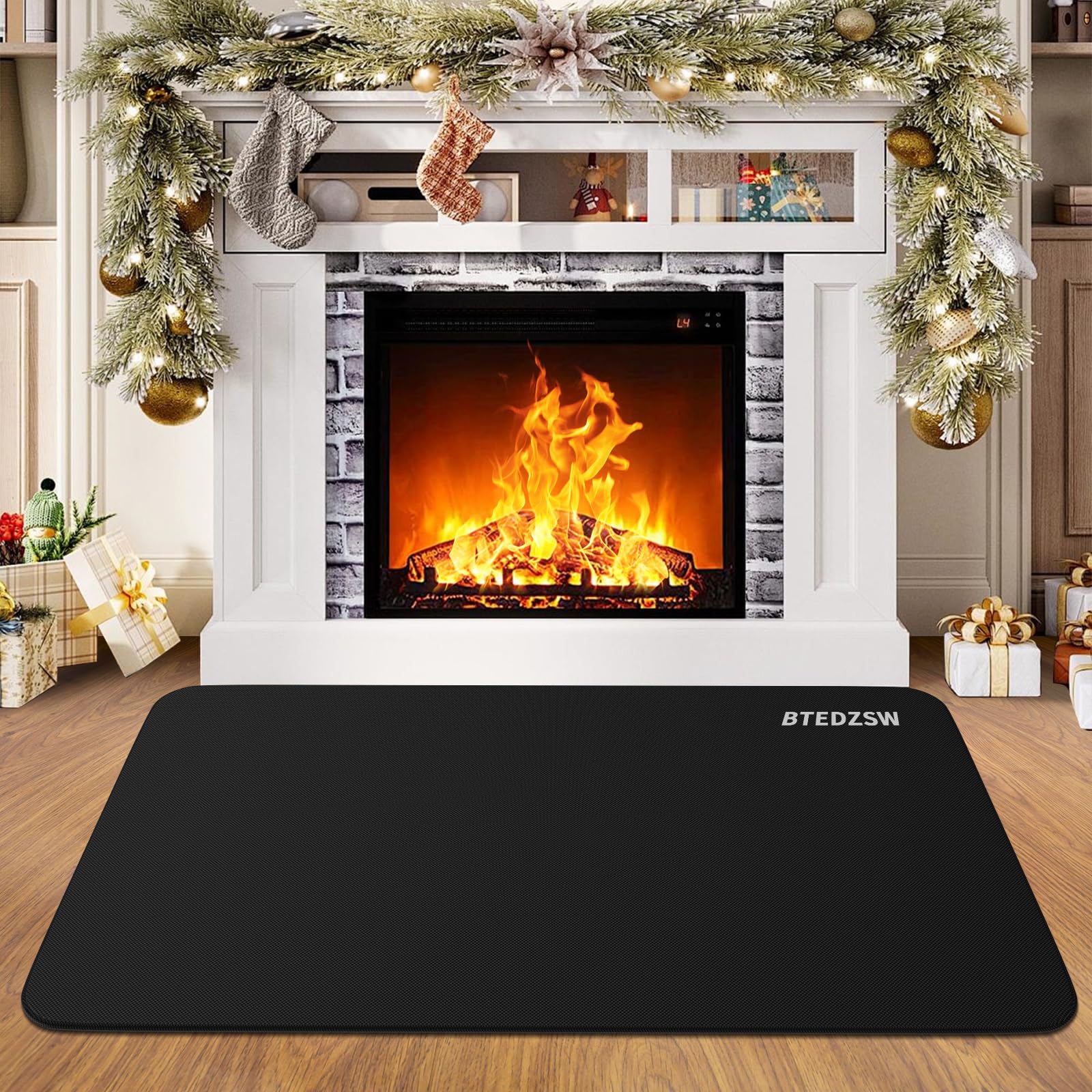 Btedzsw Hearth Mat For Fireplaces Fire Resistant, Fireproof Fireplace Mat Hearth Area Rug, Fire Retardant Hearth Pad For Outdoor