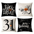 Halloween Pillow Covers 18X18 Set Of 4 Trick Or Treat Decorative Throw Pillows Cover Black Spider Webs Pillow Cases Home Outdoor