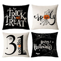 Yeeju Halloween Pillow Covers 22X22 Set Of 4 Trick Or Treat Decorative Throw Pillows Cover Black Spider Webs Pillow Cases Home O