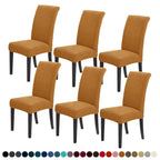 Joccun Chair Covers For Dining Room Set Of 6,Water Repellent Dining Chair Slipcovers Stretch Dining Room Chair Covers Seat Protector,Washable Parsons Chair Cover For Home,Hotel,Banquet(Gold,6 Pack)