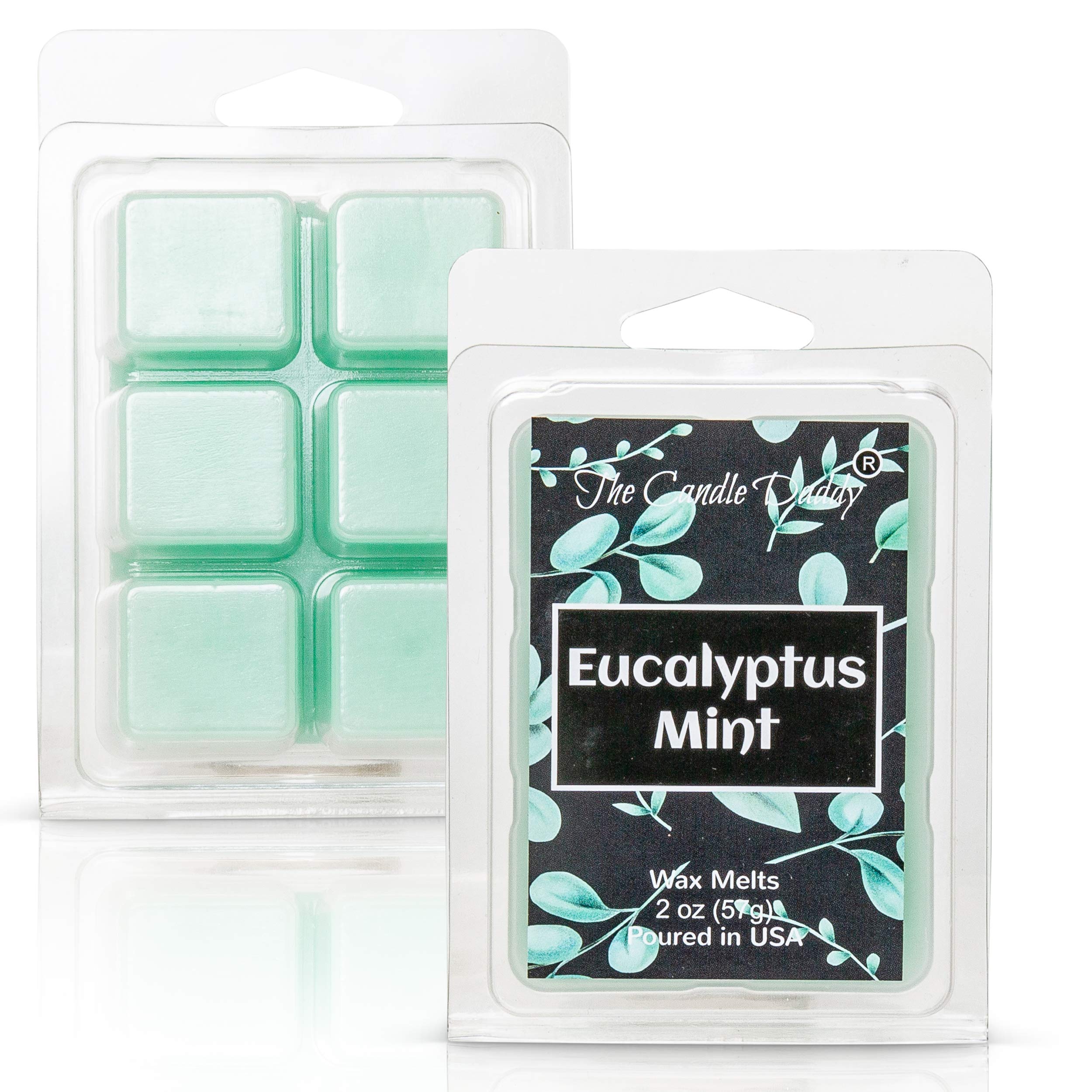 The Candle Daddy - Eucalyptus Mint - Refreshing Mint Eucalyptus Scented Melt- Maximum Scent Wax Cubes/Melts- 1 Pack -2 Ounces- 6