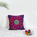 Blue Floral Suzani Embroidered Cushion Cover Cotton Sofa Decorative Cushion Pillow Cover Cushion Case 16 X 16 Inch By Handicra