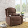 Nilkamal @Home Matt 1 Seater Fabric Manual Recliner With Cup Holder (Cocoa) | 1 Year Warranty | Self Assembly