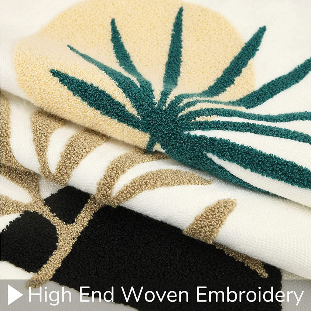 Merrycolor Boho Pillow Covers 20X20 Tufted Mid Century Modern Throw Pillow Covers Abstract Leaf Pillow Cover Aesthetic Boho Pill