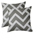 A&A Fabrics Cotton Screen Printed Cushion Cover, N Shape Design Pattern, Grey, 16 X 16 Inch, 40 X 40 Cm, Pack Of 2