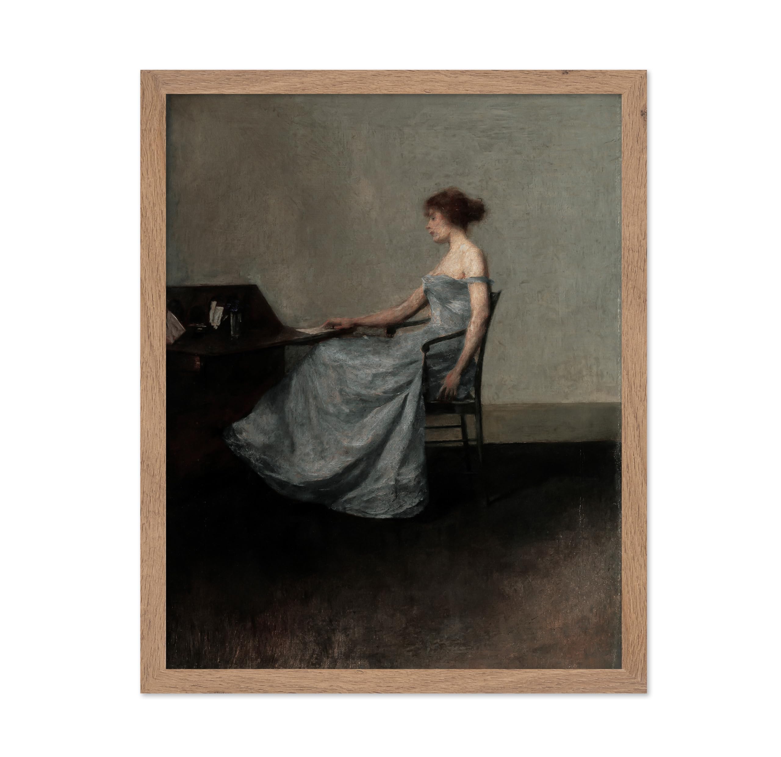 Poster Master Vintage The Letter Poster - Retro French Woman Portrait Painting Print - Moody Art - Minimal Art - Gift for Him & 