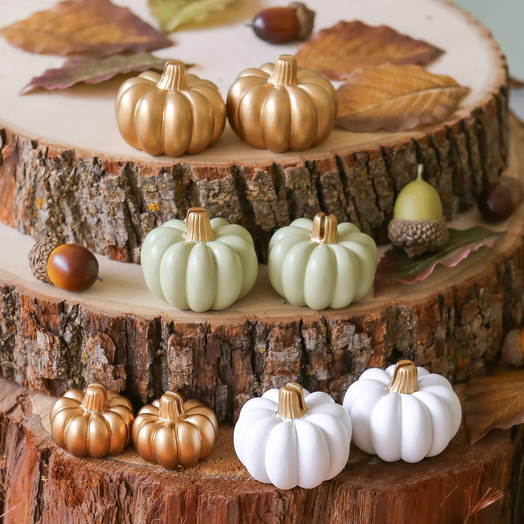 Kate Aspen Fall Decor Mini Green Pumpkin Place Card Holder (Set Of 6), Place Settings, Perfect For Thanksgiving Table Decor, Fal