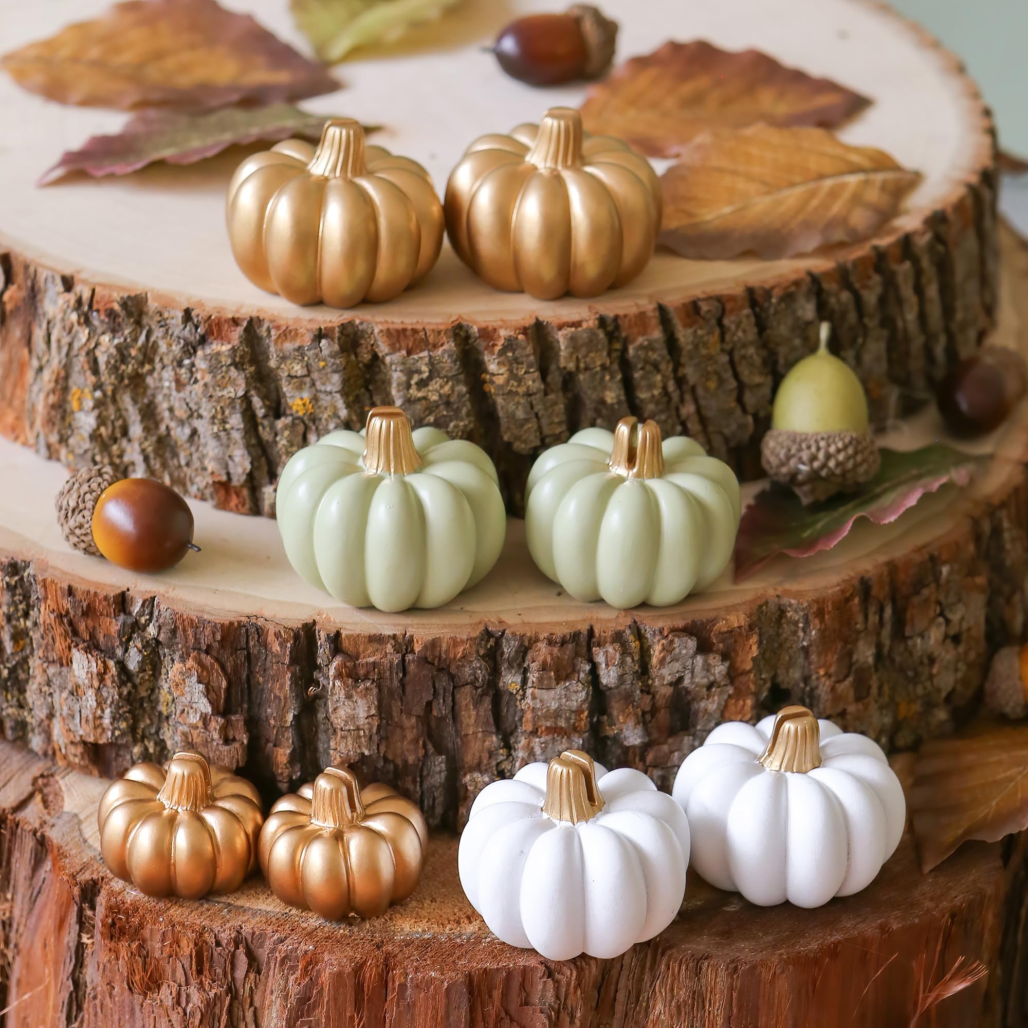 Kate Aspen Fall Decor Mini Green Pumpkin Place Card Holder (Set Of 6), Place Settings, Perfect For Thanksgiving Table Decor, Fal