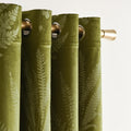 SMILETIME Green Velvet Curtains 108 in Long, Thermal Insulated Soft Privacy Noise Reducing Light Filtering Leaf Pattern Velvet D