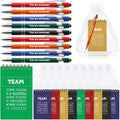 Roowest 50 Set Team Gifts Bulk Welcome Gifts For Employee Ballpoint Pen With Metal Stylus Tip Mini Motivational Notebook Organza