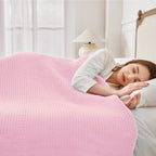 Guohaoi Knitted Weighted Blanket(Pink 50''X60'' 7Lbs),Home D  Cor Cooling Throw Blanket For Hot Sleepers,Hand Made Chunky Knit H