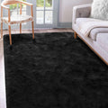 Terrug Fluffy Large Area Rugs for Living Room Bedroom, Black 4x6 Rug Washable Shag Carpet, Super Soft Fuzzy Plush Non-Slip Cute 
