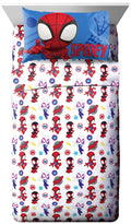 Jay Franco Marvel Spidey And His Amazing Friends Team Spidey Twin Size Sheet Set - 3 Piece Set Super Soft And Cozy Kids Bedding