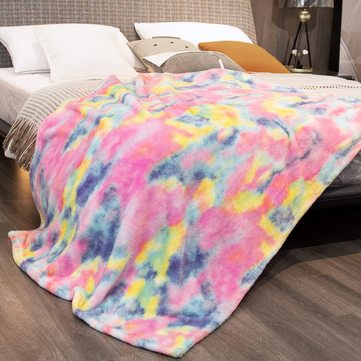 Fleece Throw Blanket Cozy Soft Lightweight Throw Blankets Warm Plush Colorfull Fall Blankets And Throws Couch Sofa Bed Camping T