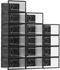 Foluck Shoe Storage Box, 15 Pack Clear Plastic Stackable Shoe Organizer For Closet, Interlocking Design Shoe Container Bins For