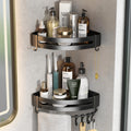 Mustorn Bathroom Organiser Without Drill Wall Mounted Washroom Storage Organizer Adhesive Corner Bath Shelves Gray Bathroom Stan