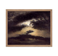 Poster Master Vintage Clouds in Moonlight Poster - Retro Midnight Sky Painting Print - Moody Crescent Moon Art - Chic Gift for M