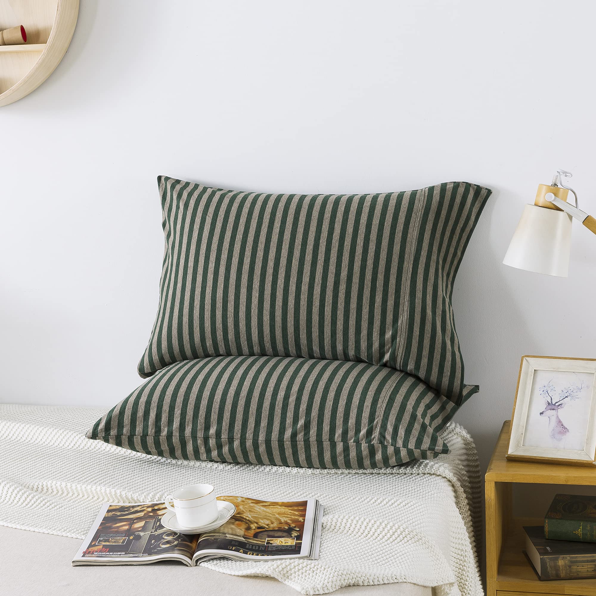 Household 100% Jersey Cotton King Size Pillowcase 20   X36   -Light Weight, Comfortable, Super Soft Pillow Case With Envelope Cl