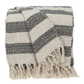 HomeRoots Black and Beige Diamond Weave Soft Cotton Handloom Throw