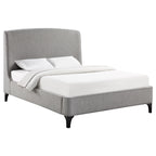Coaster Home Furnishings Mosby Contemporary Boucle Upholstered Eastern King Size Wingback Bed Frame Platform Bed 54-Inch Headboard Grey 306021Ke