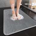 Qicaijia Shower Foot Scrubber Mat, Non Slip Shower Feet Mat Grey 16x27