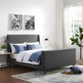 Modway Aubree Upholstered Fabric Sleigh Queen Platform Bed In Gray