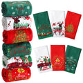 6 Pieces Christmas Decorative Hand Towels Embroidered Santa Reindeer Snowman Christmas Tree Dish Towels Fabric Bathroom Towels f