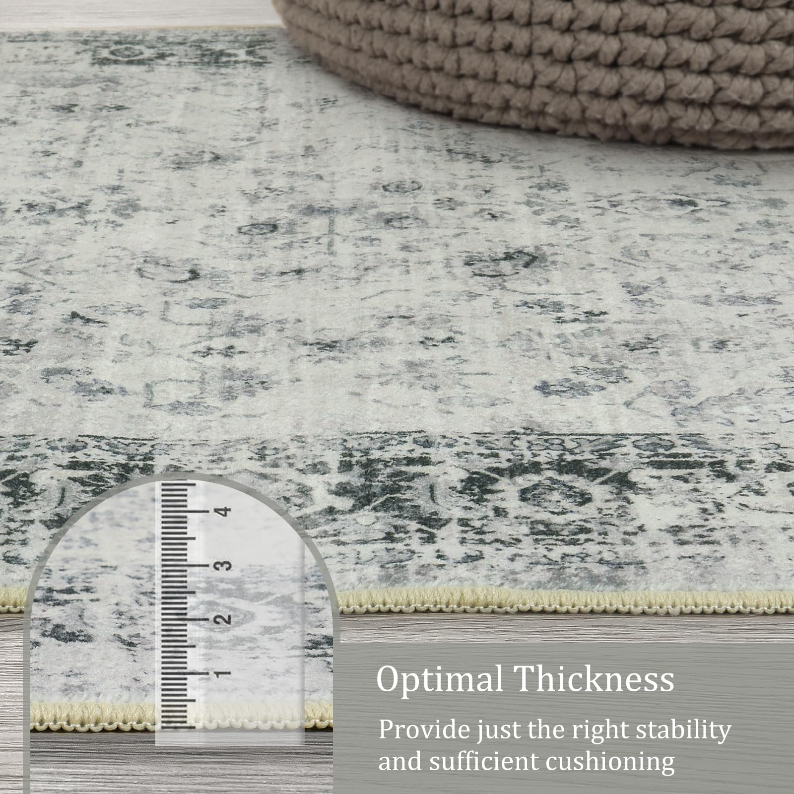 Morebes Vintage 12Ft Runners For Hallways-Washable Long Kitchen Rugs Runners,Soft Distressed Carpet Runner For Living Room Non-S