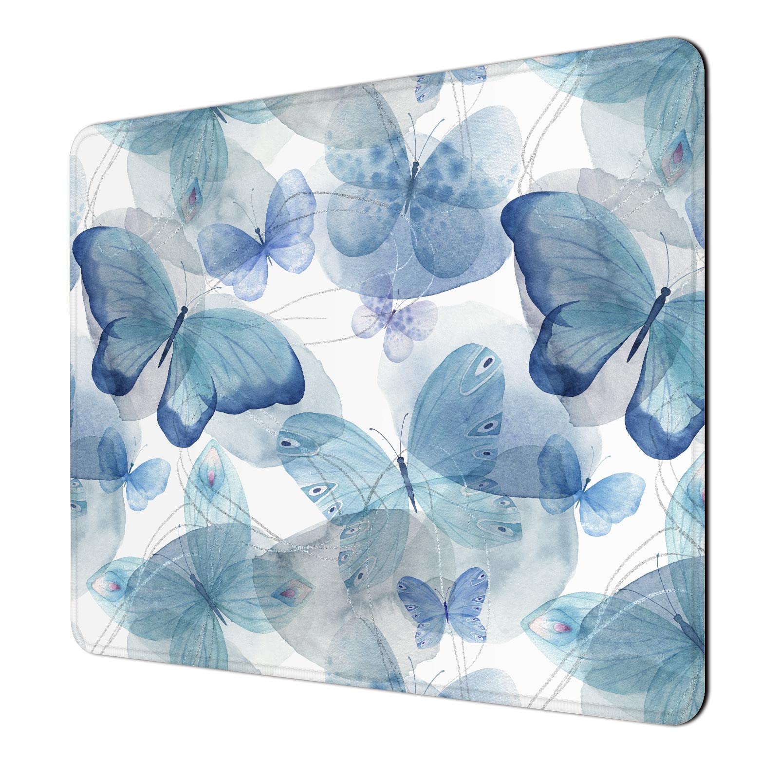 Niniubye Mouse Pad, 30% Thicker Butterfly Theme Computer Pad, Anti-Slip Rubber Mouse Mat With Stitched Edges For Gaming, Office,