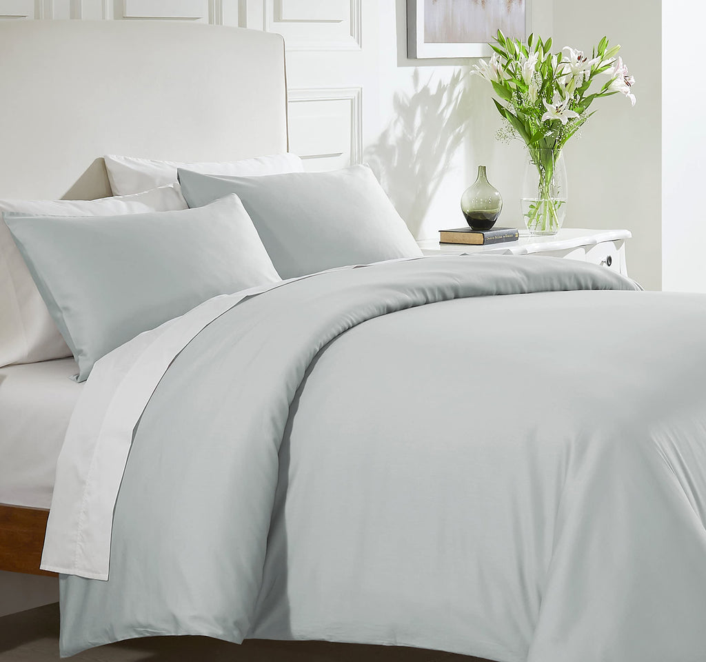California Design Den 3-Pc King Size Duvet Cover Set, 400 Thread Count 100% Cotton Sateen, Soft Luxury Sateen Weave Comforter Co