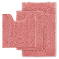 Bathroom Rugs Chenille Bath Mat Set 3-Piece Bath Rugs for Bathoom Extra Soft Bath Mats for Bathoom Non Slip Absorbent Shag Bthro