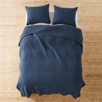 Levtex Home - Cross Stitch Navy Bedspread Set - King Quilted Bedspread And Two King Shams - Cross Stitch Pattern - Bedspread (12