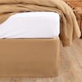 Vhc Brands Burlap Fringed Bed-Skirt, Queen 60X80X16, Natural Tan
