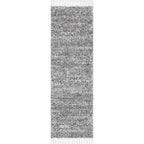Nuloom Brooke Shag Tasseled Area Rug - 2X8 Runner Shag Rug Casual Grey/Ivory Rugs For Living Room Bedroom Dining Room Nursery En