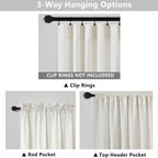 Mrs.Naturall Extra Long Curtains 120 Inch Length For Living Room 2 Panels Rod Pocket Draperies Semi Sheer Linen Burlap Decor Floor To Ceiling Ivory Cream Curtains For Bedroom Patio Sliding Door 38X120