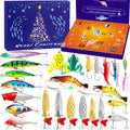 Fishing Lures Advent Calendar,Tackle 24 Days Countdown,Fish Bait Set for Fisher Husbands Boyfriends Boys Xmas Valentines Day Su