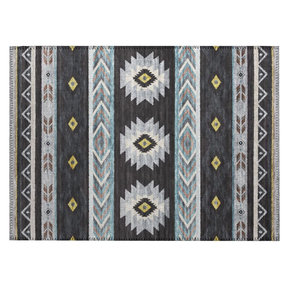 Phoenix Ph3 Black Southwestern Rug Rectangle 3' X 5'