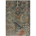 HomeRoots Polypropylene, Polyester 3' x 6' Distressed Grey Machine Woven Tribal Abstract Indoor Area Rug