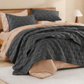 Litanika Oversized King Quilt Bedding Set,120X120Inch Super King Chocolate Comforter Bedspreads Lightweight Bed Coverlets Boho B